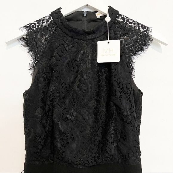 NWT Miss Holly The Label Roya Sheer Lace Jumpsuit Pants Black New Size Small - Picture 2 of 7